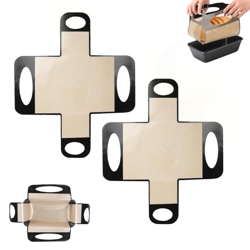 2Pcs Reusable Silicone Bread Loaf Pan Liner
