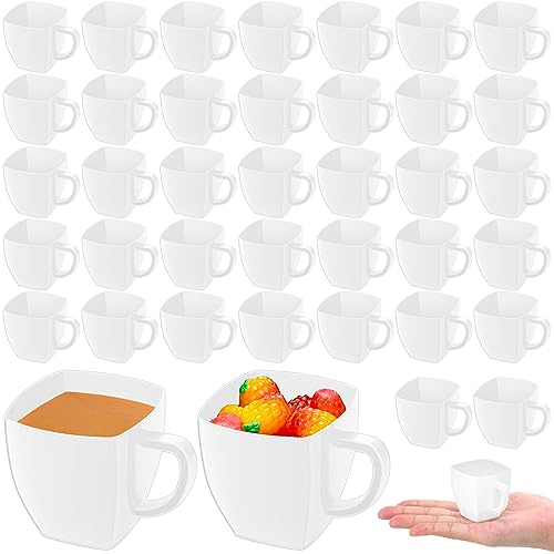 100 Pcs Mini Disposable Tea Cups with Handle (100 Count)