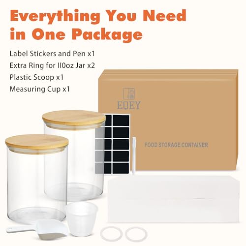 Glass Storage Jars Set Elegant Containers with Airtight Bamboo Lids