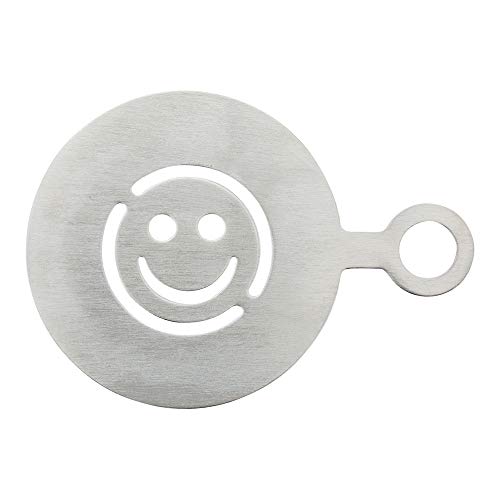 Coffee Art Stencil Pack of 1 Stainless Steel Smiley Face Decorating Stencil for Latte Art