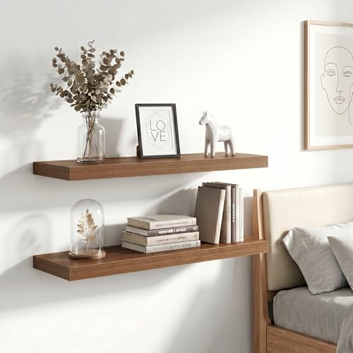 24 Inch Floating Shelves Wall Mounted for Display (2 Count)