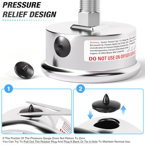 0~50Psi Liquid Filled Pressure Gauge Stainless Steel with 316 Stainless Steel Joint 1