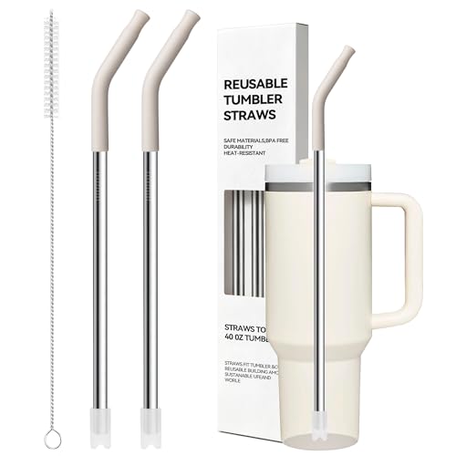 12.2'' Long Metal Straws With Silicone Tip For Stanley 40 oz Tumbler