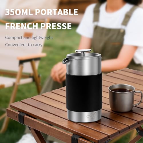 Mini French Press Coffee Maker 12oz Insulated French Press with Pouch