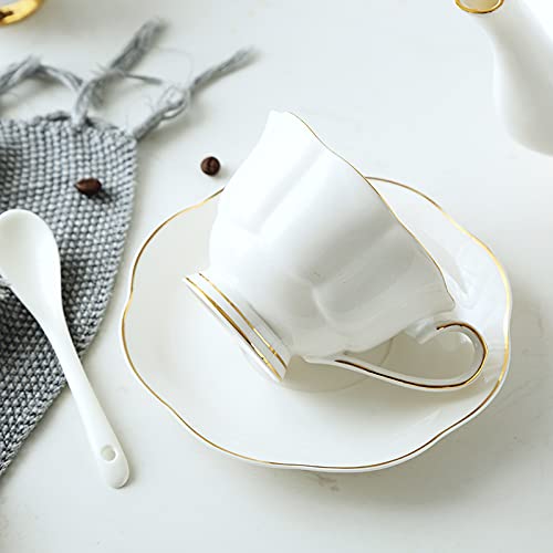 Utility 19 Pieces Tea Sets for Adults with Teapot Afternoon Tea Set Bone China Coffee Cup and Saucer Sugar Bowl and Milk Jug Gift for Wedding Teapots