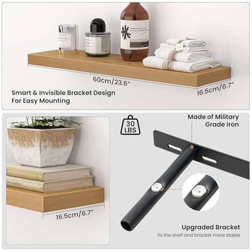 24 Inch Floating Shelves for Wall (2 Count)