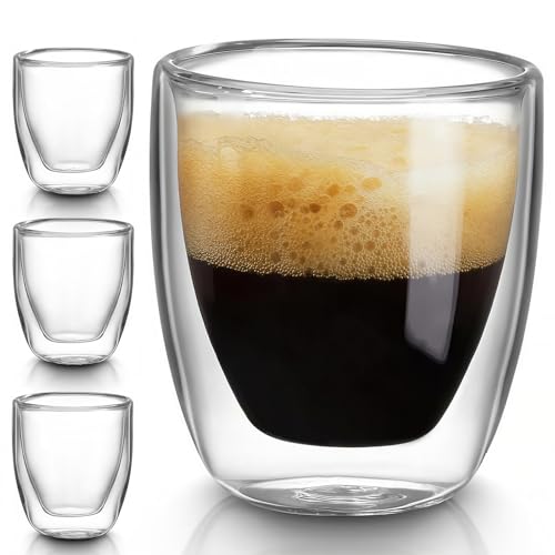 10oz Double Wall Espresso Cups Set of 4 (4 Count)