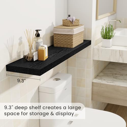 40 Inch Black Floating Shelves (2 Count)