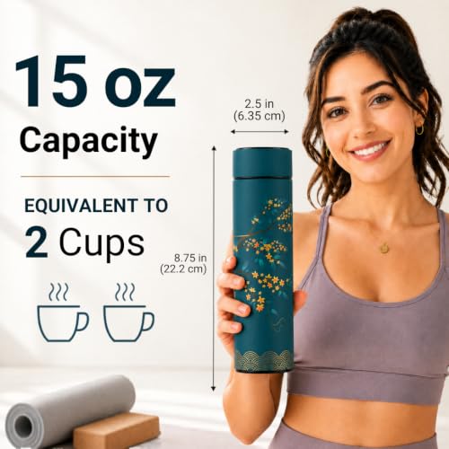 Tea Infuser for Loose Leaf Tea Smart Water Bottle with Temperature Display