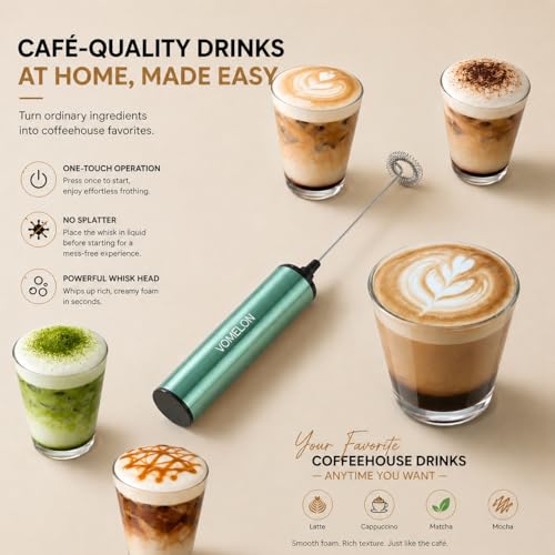Milk Frother Rechargeable Battery Operated Frother for Coffee