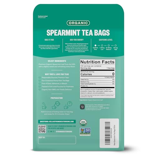 Organic Spearmint Leaf Tea (100 Count)