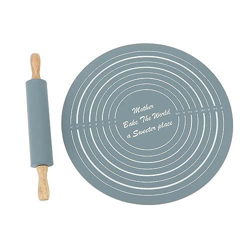 Large Silicone Rolling Pin Pastry Baking Mat Set for Kitchen