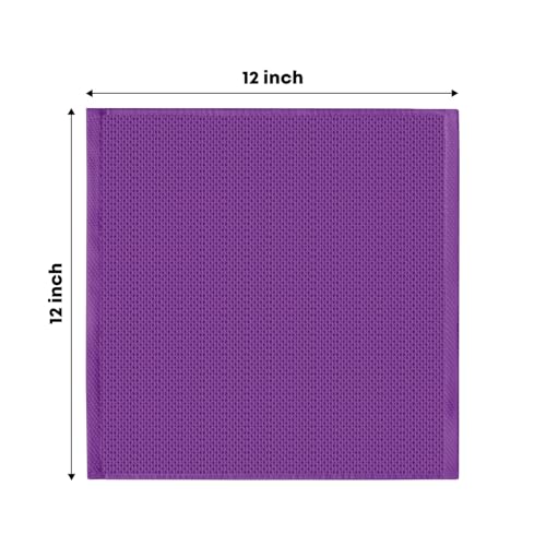100% Cotton Purple Waffle Weave Kitchen Dish Cloths (6 Count)
