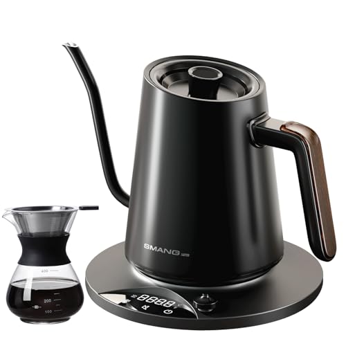 Electric Kettles Gooseneck Electric Kettle with 1°F Precision Temp Control Fast Boiling Pour Over Coffee & Tea Kettle