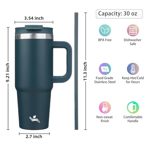 30 oz Insulated Tumbler Water Bottle with Handle
