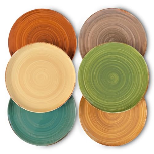 Ceramic Helix Swirl Dinner Plates Set of 6 (6 Count)