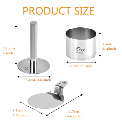6 pcs Seamless Cake Ring Mold Set 3 inch Stainless Steel Round Cake Cutter Food Pastry Mousse Mold for Baking