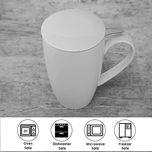 Porcelain Tea Mug with Infuser and Lid (2 Count)