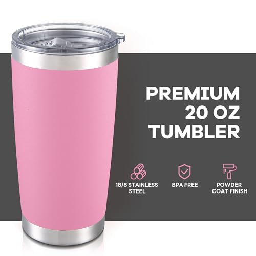 20 oz Tumbler with Lid Stainless Steel Insulated Tumblers Bulk Cups Mug (8 Count)