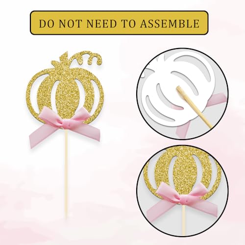 Pumpkin Cupcake Topper Fall Theme Cake Decoration (24 Count)
