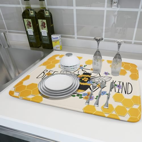 Bee Kind Dish Drying Mat