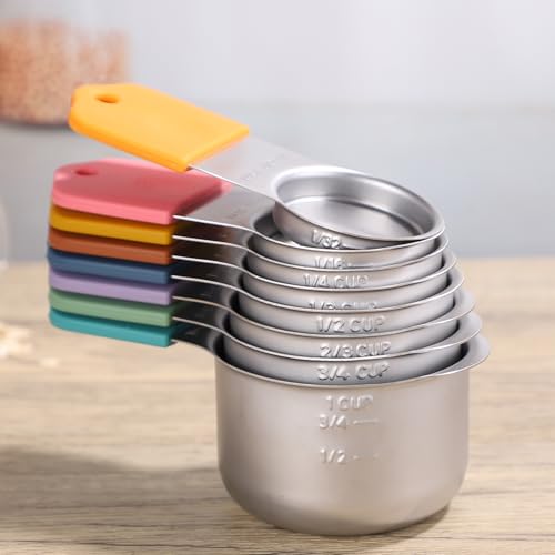 Magnetic Measuring Cups Set Stainless Steel Stackable Nesting Measuring Cup