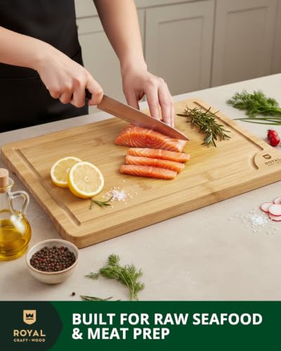 Wooden Cutting Boards for Kitchen Meal Prep & Serving (4 Count)