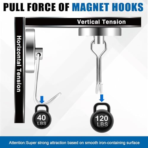 Magnetic Hooks Magnet Hook for Cruise Cabins Fridge 120LBS 8 Pack (50 Count)
