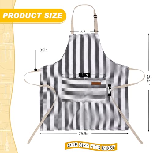 Cotton Aprons with Pockets (4 Count)
