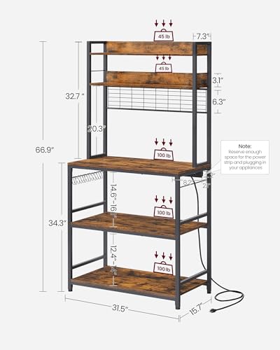 Bakers Rack with Power Outlet