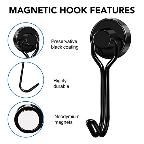 Magnetic Hooks Magnet Hook for Cruise Cabins Fridge 30LBS 6Pack (6 Count)