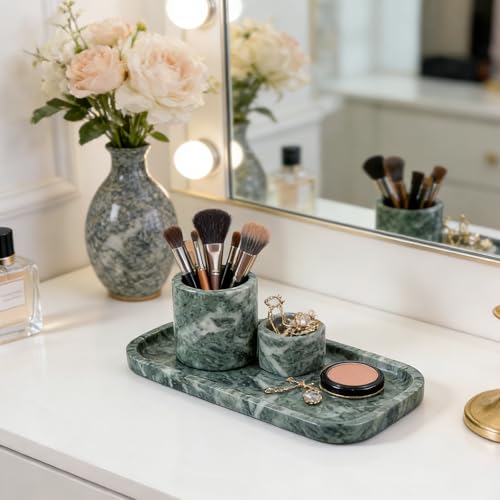 Marble Tray 10"x5" Marble Vanity Tray for Bathroom Countertop Kitchen Sink