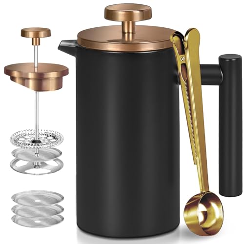 Black Mini French Press Coffee Maker 12oz