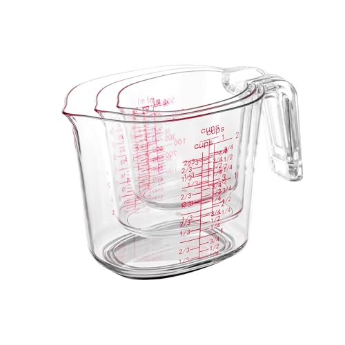 3 Piece Clear Nesting Liquid Measuring Cups with Spouts (3 Count)