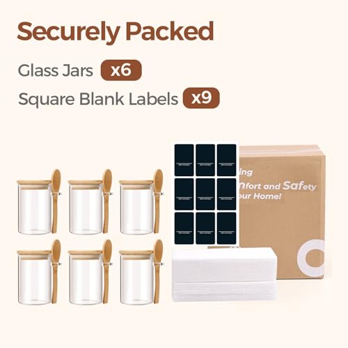 Spice Jars with Spoons 8 oz 6 Pack (6 Count)