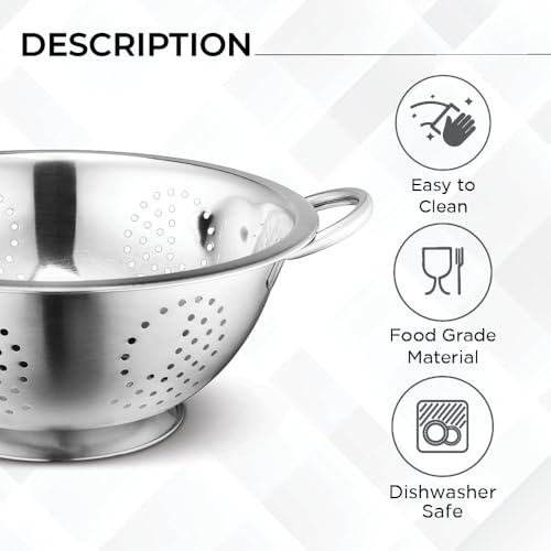 Set of 3 Stainless Steel Colanders (5 Count)