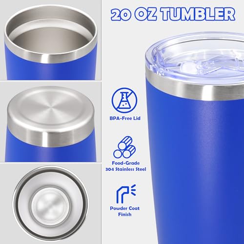 20oz Tumbler Stainless Steel Tumbler Coffee Tumbler with Lid Dark Blue