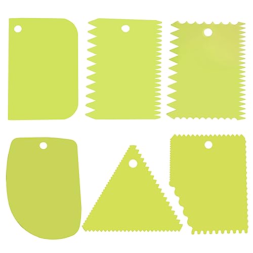6pcs Cake Scraper Decorating Comb and Icing Smoother Reusable Bread Cream Pizza Cutter (6 Count)