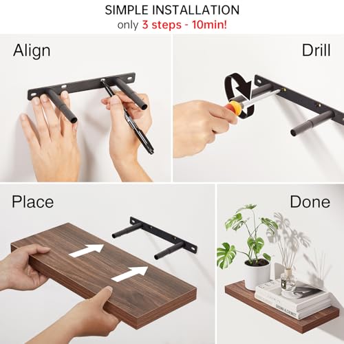 Walnut Like Floating Shelves 15.7in