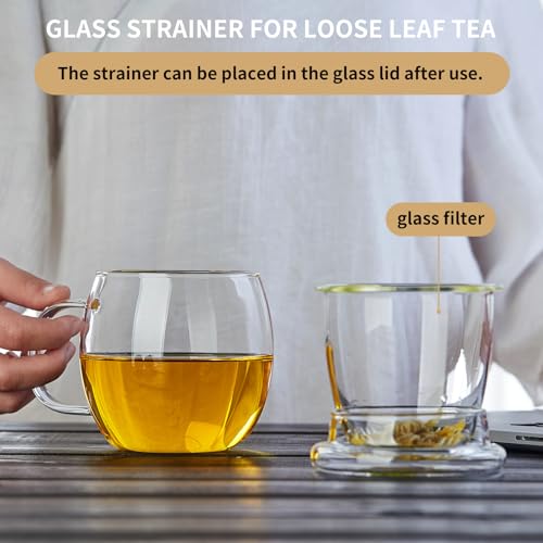 Glass Tea Cup with Infuser and Lid