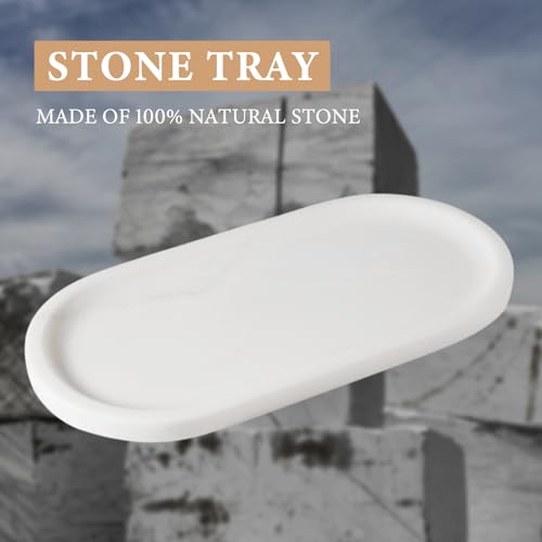 Natural Marble Tray for Bathroom Decor Countertop