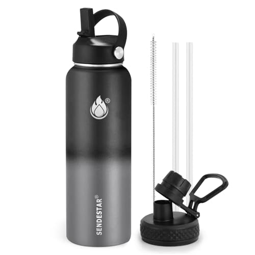 Insulated Water Bottle 40 oz with Straw