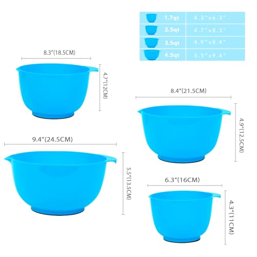 Plastic Mixing Bowls with Pour Spout