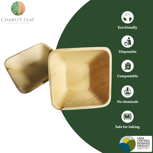 Disposable Bamboo 5" Square Bowl (1000 Count)
