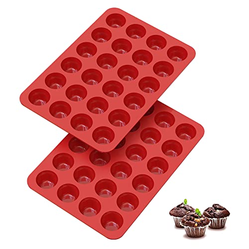 2 inch Deep Mini Muffin Pans Nonstick 24 Cup (11 Ounce)