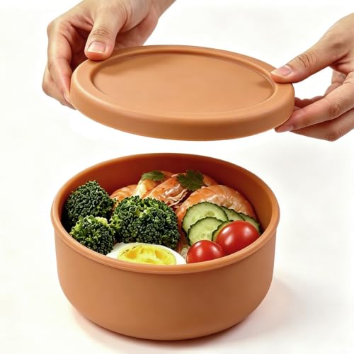 24 fl oz Adult Silicone Reusable Lunch Bento Bowl with Lid
