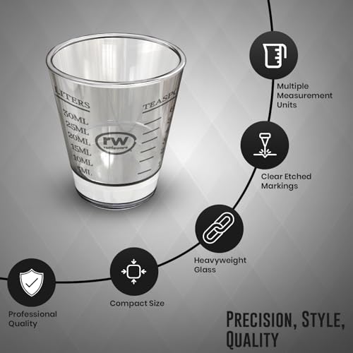 1.5 Oz Graduated Shot Glass Espresso Measuring Glass Barista Cup