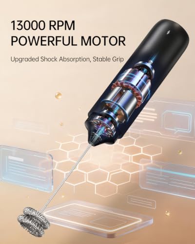 Upgraded Rechargeable Milk Frother Handheld