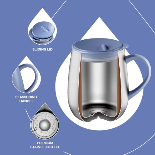 16 oz Insulated Coffee Mug with Lid and Handle