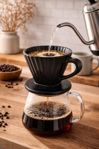 Lotus ceramic pour over coffee dripper